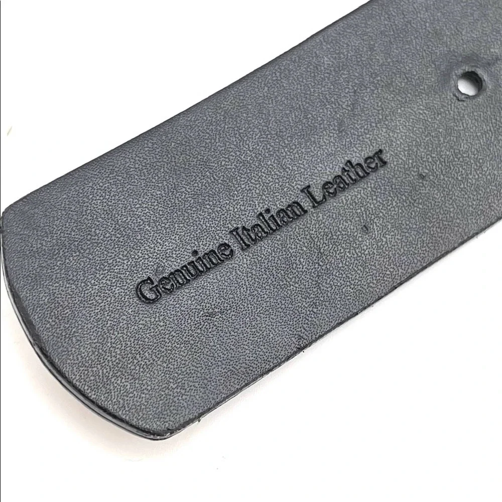 VINTAGE Belt Italian leather acrylic links euc - Picture 3 of 7